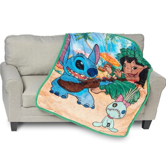 🏝️DISNEY LILO AND STITCH SILK TOUCH SHERPA THROW BLANKET - Picture 3 of 4